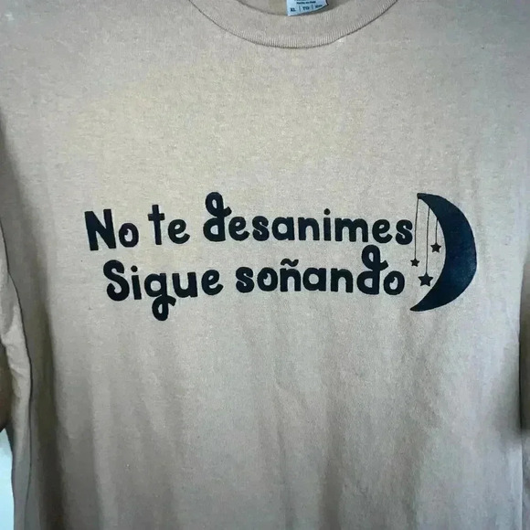 Gildan Unisex Quote in Spanish Brown Cotton Tee XL - Picture 4 of 5